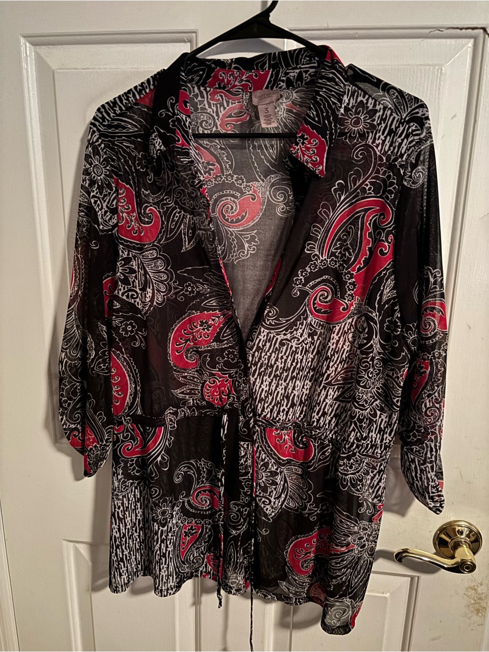 Easy Wear by Chico’s Sheer Button Down Shirt (Size 3)